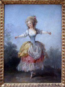 Dansare i Louis XVI. Målning av Jean Frederic Schall (1752-1825), olja på duk, sent 1700-tal. Museum of Fine Arts i Nantes.