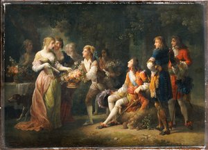Ludvig XIV av Frankrike förklarar sin kärlek till Louise de la Valliere