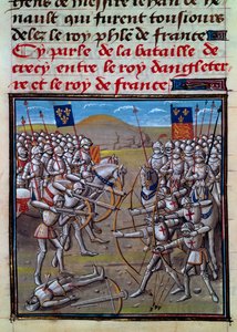 Battle of Crecy, miniatyr från Froissarts Chronicles av Jean Froissart