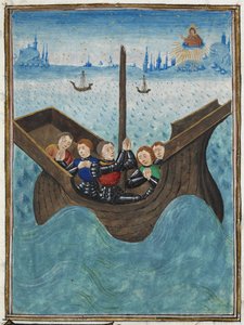 Eremiten Robert återvänder till Frankrike, Jean Froissart, miniatyr