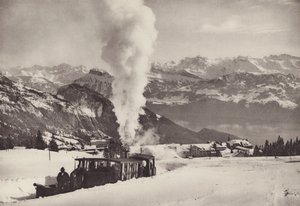 Rigi Kaltbad, vintersportståg för Vitznau Rigi Bahn (s/v foto) av Jean Gaberell