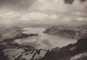 Rigi Kulm, utsikt över sjön Zug (s/v foto) av Jean Gaberell