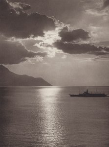 Schweiz: Genèvesjön, kväll (s/v foto) av Jean Gaberell
