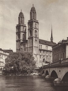 Schweiz: Zürich, katedralen (s/v foto)