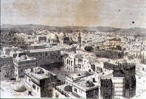 Jerusalem på 1860-talet (gravyr) av Jean Georges (after) Huyot