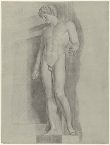 Studie av statyn som kallas Albani Antinous