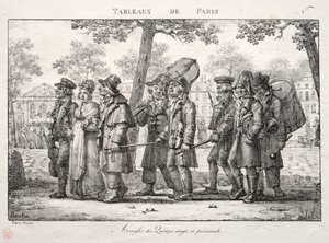 Scenes of Paris: Blind Men from the Quinze Vingts, Walking. av Jean Henri Marlet