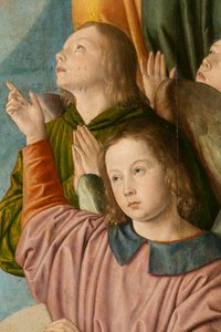 Änglar, detalj. Triptyk av Moulins mästare