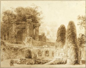 Romersk park med fontän av Jean Honore Fragonard