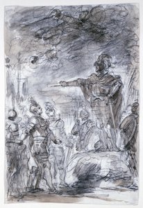 Scen ur Ariostos "Orlando Furioso": Rodomonte och Mandricardo lägger fram sin sak inför Agramante av Jean Honore Fragonard