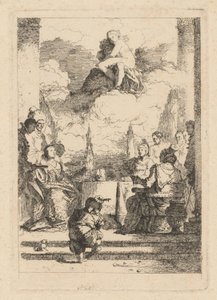 Antonius och Kleopatras bankett av Jean Honoré Fragonard after Giovanni Battista Tiepolo