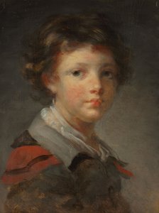 En pojke i en rödfodrad mantel, 1780-talet av Jean Honore Fragonard
