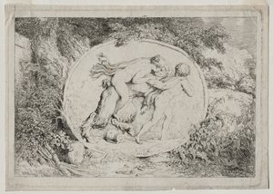 Bacchanals: Nymf ligger att satir av Jean Honore Fragonard