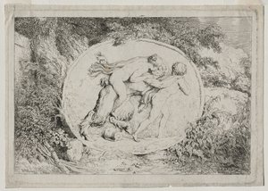Bachchanals: nymf austa den satyr, ೧೭೬೩. av Jean Honore Fragonard