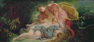 Cephalus och Procris (olja på duk) av Jean Honore Fragonard