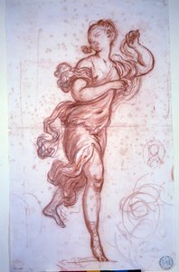 Dansare klädd i den antika Drawing a la sanguine av Jean Honore Fragonard av Jean Honore Fragonard