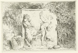 Satyrdans Bacchanales (serietitel) Nymfer och Satyrer (serietitel) av Jean Honore Fragonard