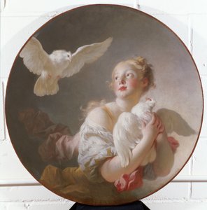 Flicka som håller en duva av Jean Honore Fragonard