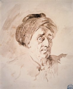 Huvud med turban Teckning i tvätten av Jean Honore Fragonard (1732-1806). 1700-talets Besançon. Museum of Fine Arts av Jean Honore Fragonard