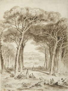 Italienskt landskap med paraply tallar Landskap med paraply tallar av Jean Honore Fragonard