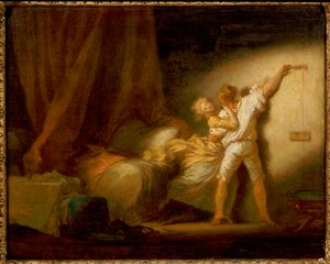 Modellversion av "The Bolt" av Jean Honore Fragonard