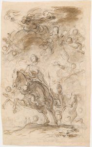 Orlando och Angelica anländer till Charlemagnes läger av Jean Honore Fragonard