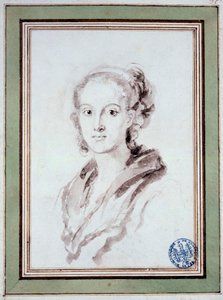 Porträtt av Marguerite Gerard (1767-1837) fransk målare, svägerska till Fragonard Teckning i tvätten av Jean Honore Fragonard (1732-1806) 1800 runt Besancon, Musee des Beaux Arts av Jean Honore Fragonard