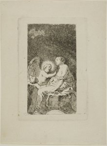 Sankta Katarina av Alexandria botad av en ängel av Jean Honore Fragonard