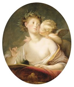 Sappho Inspirerad av Amor av Jean Honore Fragonard