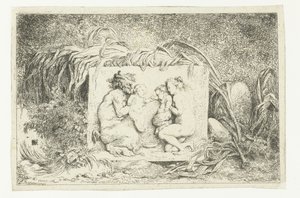 Satyr och nymf med två barn Bacchanales (serietitel) Nymfer och Satyrer (serietitel) av Jean Honore Fragonard
