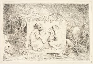 Satyrs familj från Bacchanales, eller Satyrs spel av Jean Honore Fragonard