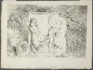 Satyrfamiljen, från Bacchanales, eller Satyrernas spel av Jean Honore Fragonard