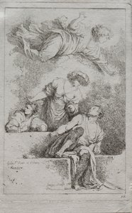 Lärjungarna vid graven av Jean Honore Fragonard