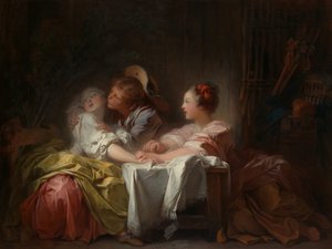 Den stulna kyssen, ca 1760 av Jean Honore Fragonard