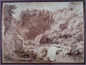 Neptunus grotta a Tivoli Ritning av Jean Honore Fragonard (1732-1806) 1700-talets Besançon, Musee des Beaux Arts av Jean Honore Fragonard