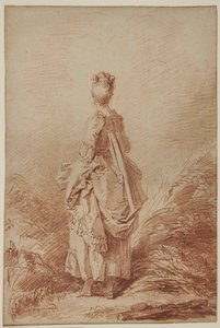 Ung Kvinna Som Ser Tillbaka av Jean Honore Fragonard