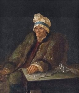 Porträtt av Voltaire (olja på duk)