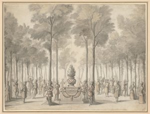 Design för Divertissement från "La Pastorale" (första entrén till operabaletten "Les Muses" av Danchet och Campra) av Jean I Berain