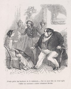 Jag berövades lyckan att plocka upp den... Jag såg hundra gånger en smidig rival..., 1843. av Jean Ignace Isidore Gérard