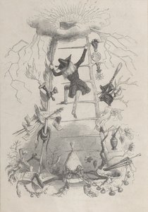 Illustration i Jerome Paturot, av Louis Reybaud, Paris, 1846, ca. 1846. av Jean Ignace Isidore Gérard