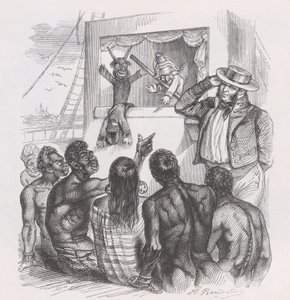 Den svarte och dockorna från Bérangers samlade verk, 1836. av Jean Ignace Isidore Gérard