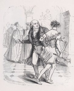 Den flyende musan från The Complete Works of Béranger, 1836. av Jean Ignace Isidore Gérard