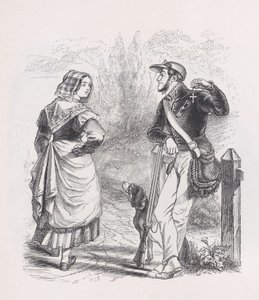 The Hunter and the Milkmaid från The Complete Works of Béranger, 1836. av Jean Ignace Isidore Gérard