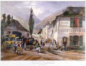 Arrival and Repair of a Stagecoach at Luz on the Road to Barreges, c.1840 
