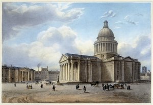 Le Pantheon - i "Walk in Paris and its environments", designad av Jacottet och Benoist, ca. 1840