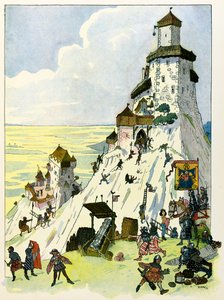 Historien om Alsace berättar för barnen av farbror Hansi av Jean Jacques Waltz dit Hansi (1873-1951), privat samling: Siege du chateau D