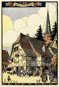 Trefärgsparadiset ; Auberge de la carp i Dannemarie 1917
