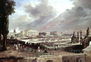 Andra franska republikens proklamation, Place de la Concorde, 24 februari av Jean-Jacques (after) Champin