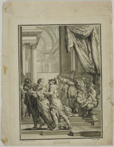 Frontispiece till Athalie, akt V, scen VI, ur Racines Oeuvres av Jean Jacques Flipart