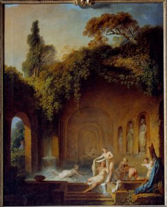 Nymfernas bad Målning av Jean Jacques Francois Barbier l